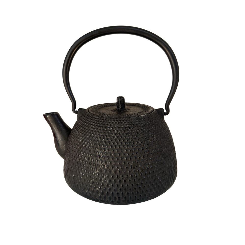 Vintage Tetsubin Japanese Cast Iron Teapot Kettle Hobnail Textured Marked